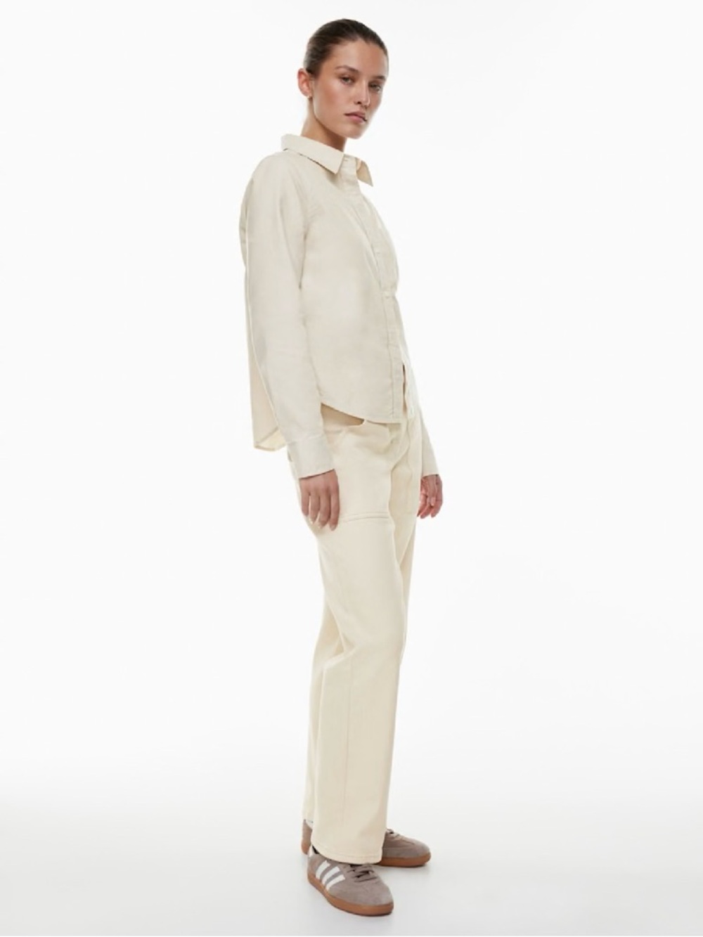 Wilfred Free Aritzia Off-White/Cream Modern Utility Mid-Rise Jean Pants - Picture 9 of 11